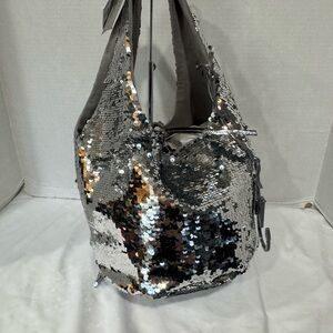 JW Anderson Sequin Hobo Shoulder Bag - Silver